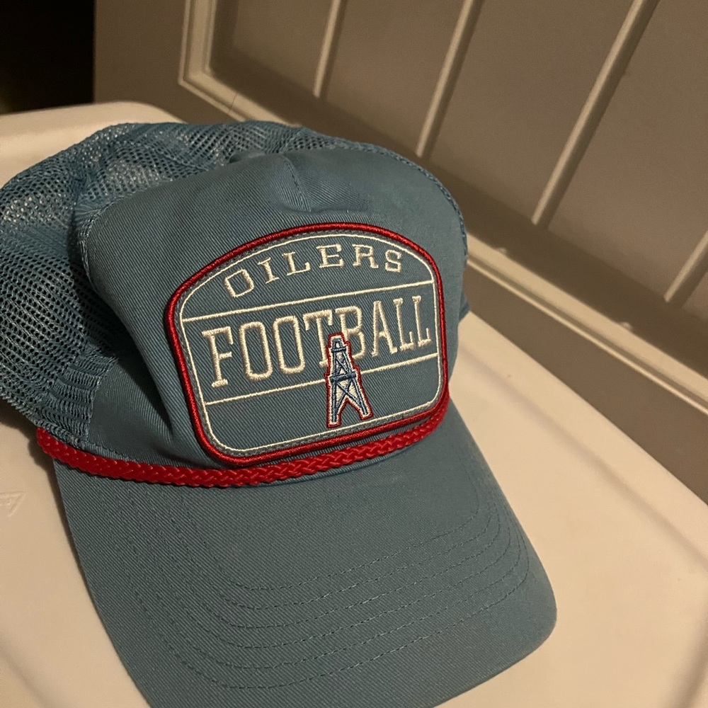 Oilers Football Blue Trucker Hat